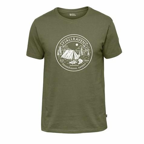 Fjällräven Udsalg T-Shirt Herre Lägerplats Grøn ZXIK03287